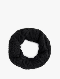 Saç Örgü Detaylı Yün Karışımlı Boyunluk