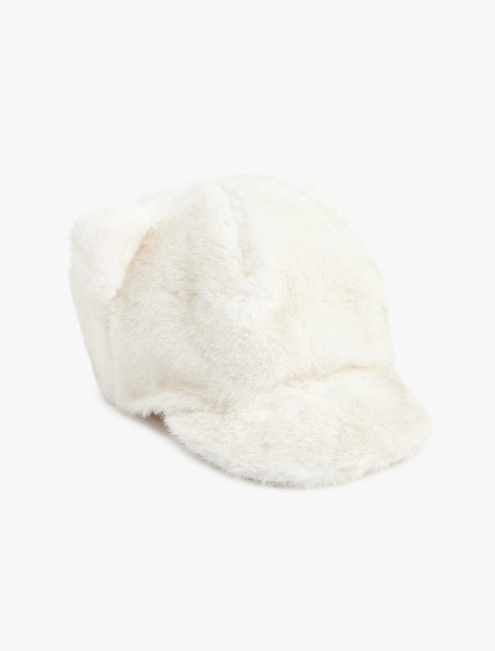 Kız Çocuk Kulaklı Peluş Kep Şapka