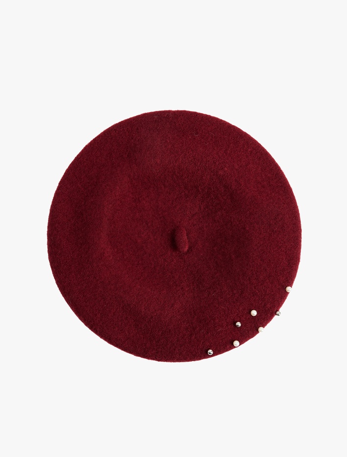 Kadın Boncuk Detaylı Ressam Şapka