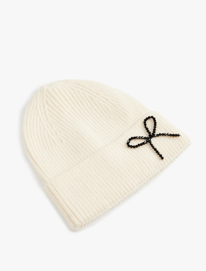 Kadın Katlı Fiyonk Detaylı Triko Bere