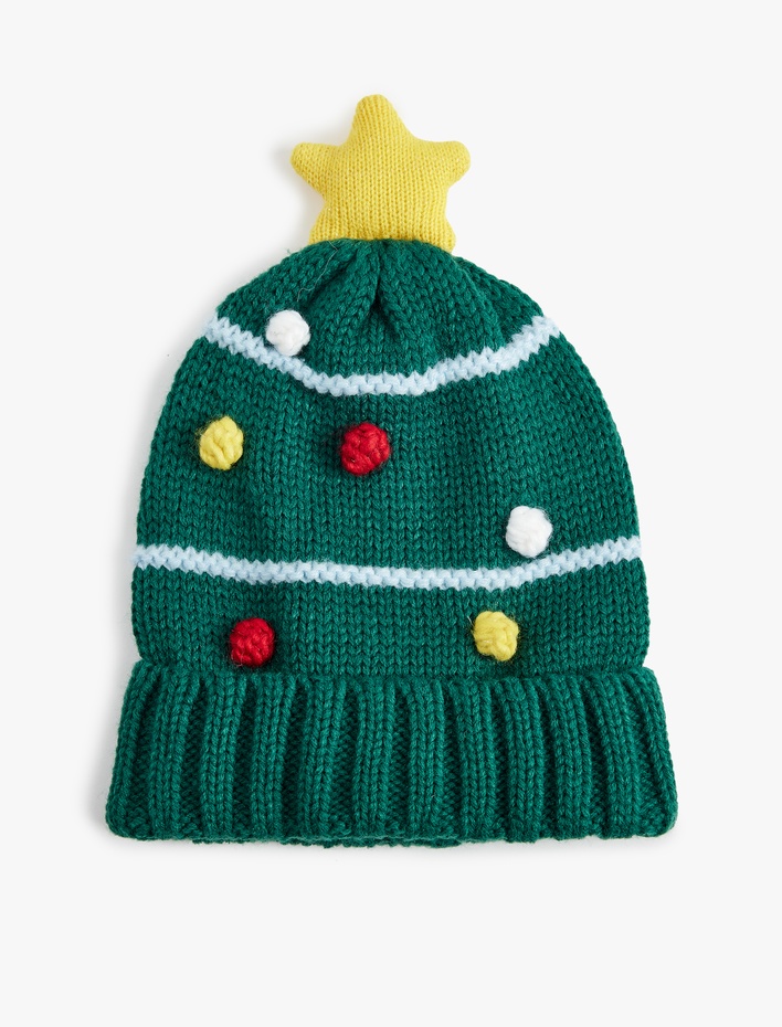 Erkek Çocuk Yılbaşı Temalı Ponponlu Bere