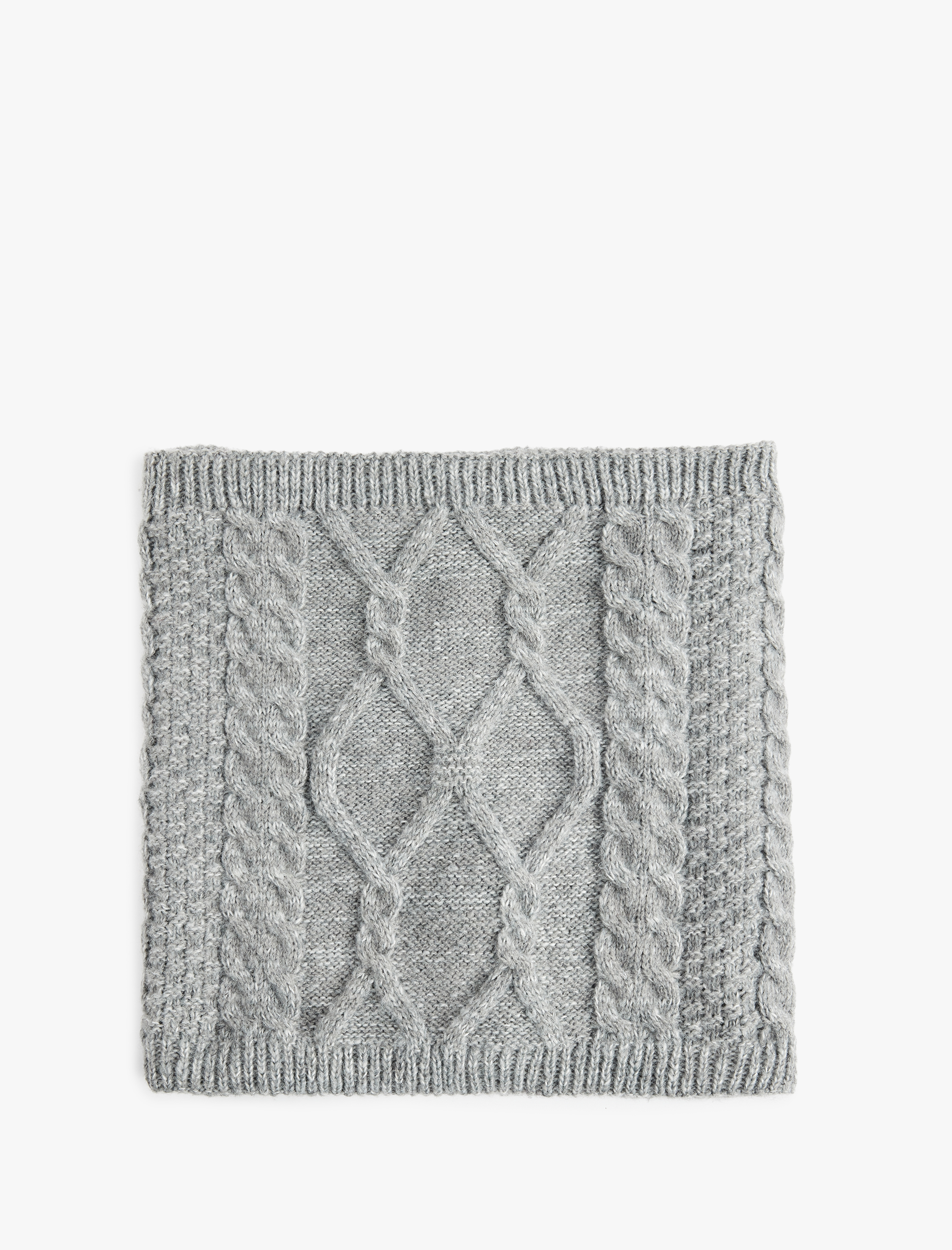  Kadın Saç Örgü Detaylı Yün Karışımlı Boyunluk