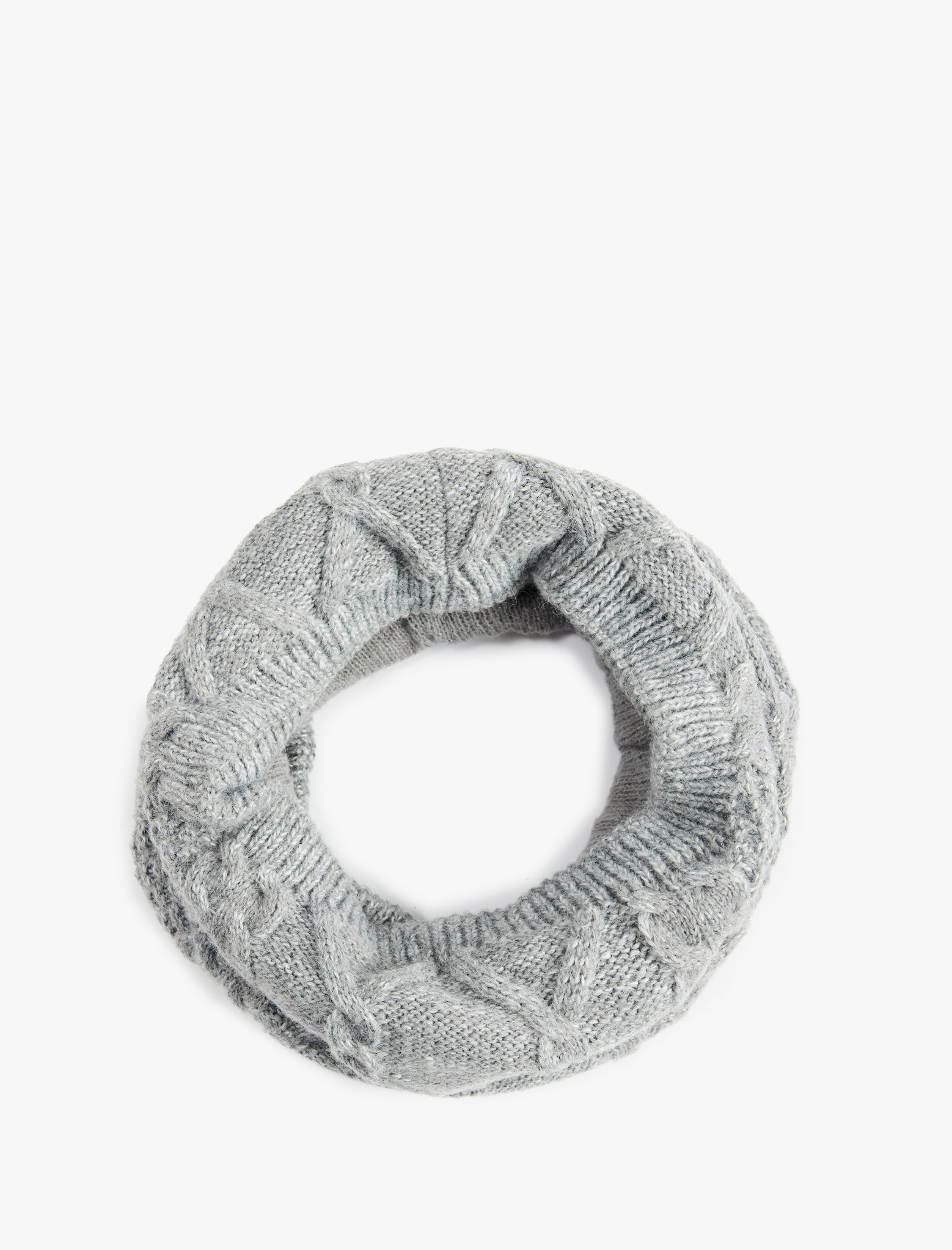  Kadın Saç Örgü Detaylı Yün Karışımlı Boyunluk