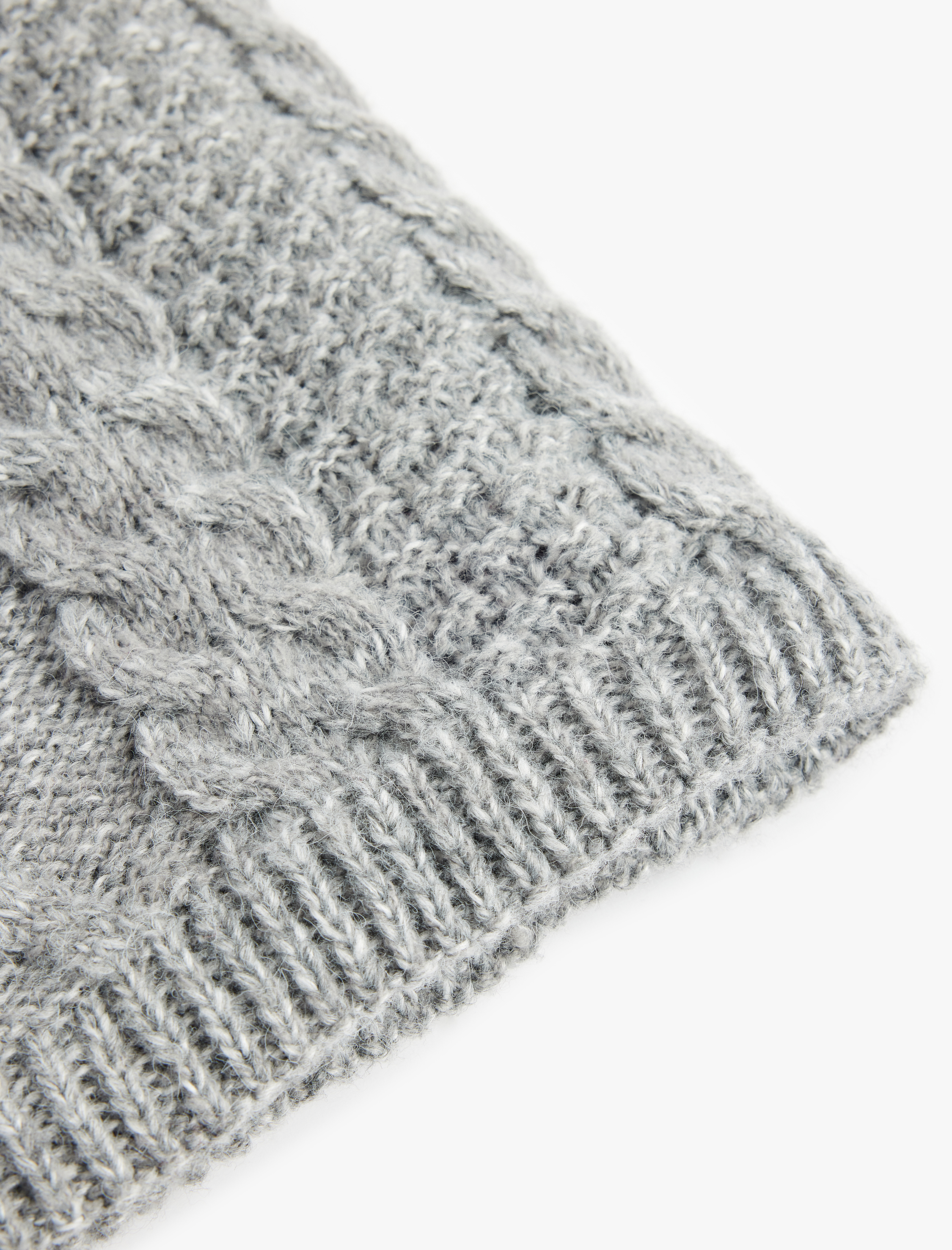  Kadın Saç Örgü Detaylı Yün Karışımlı Boyunluk