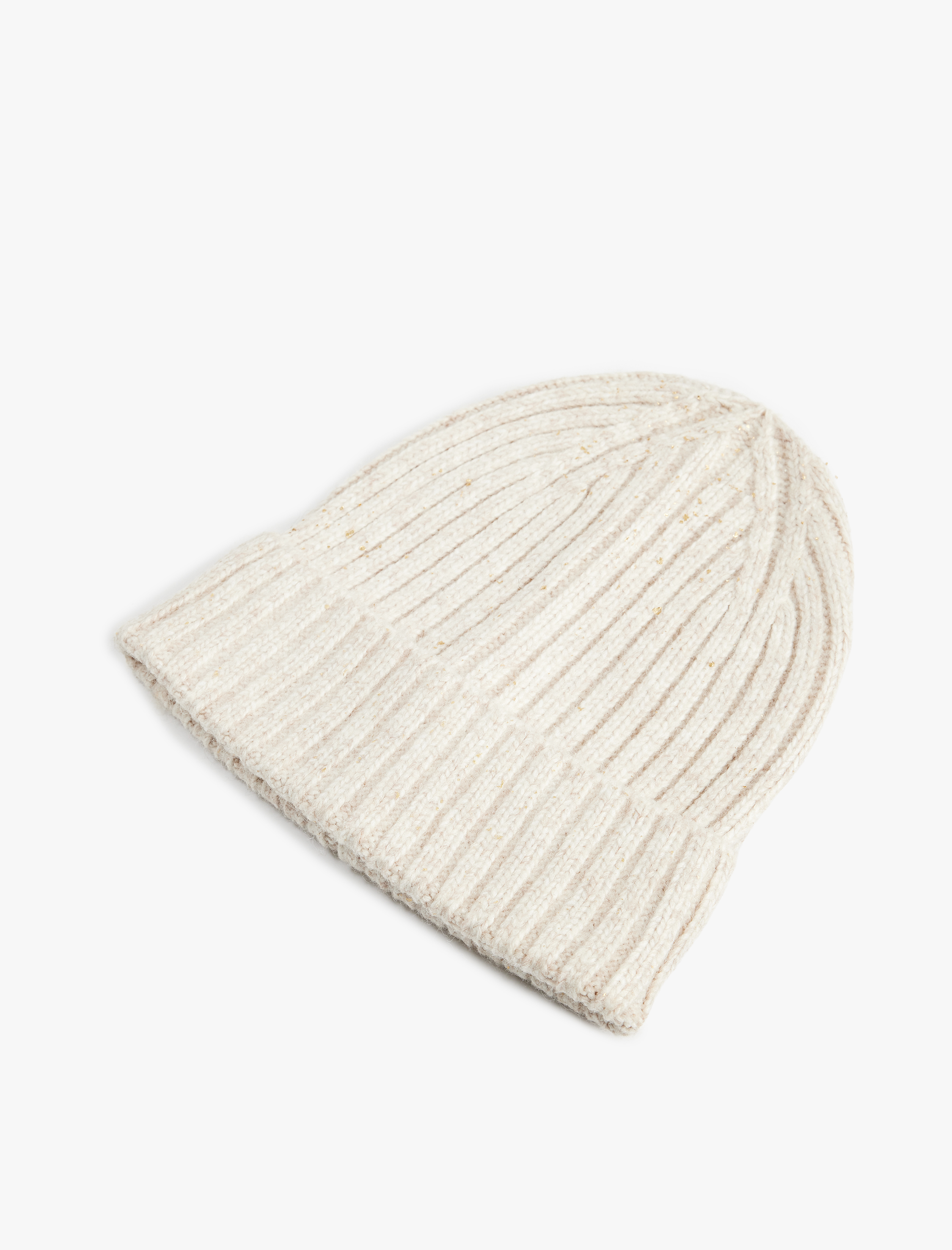  Kadın Basic Katlı Yün Karışımlı Örgü Bere