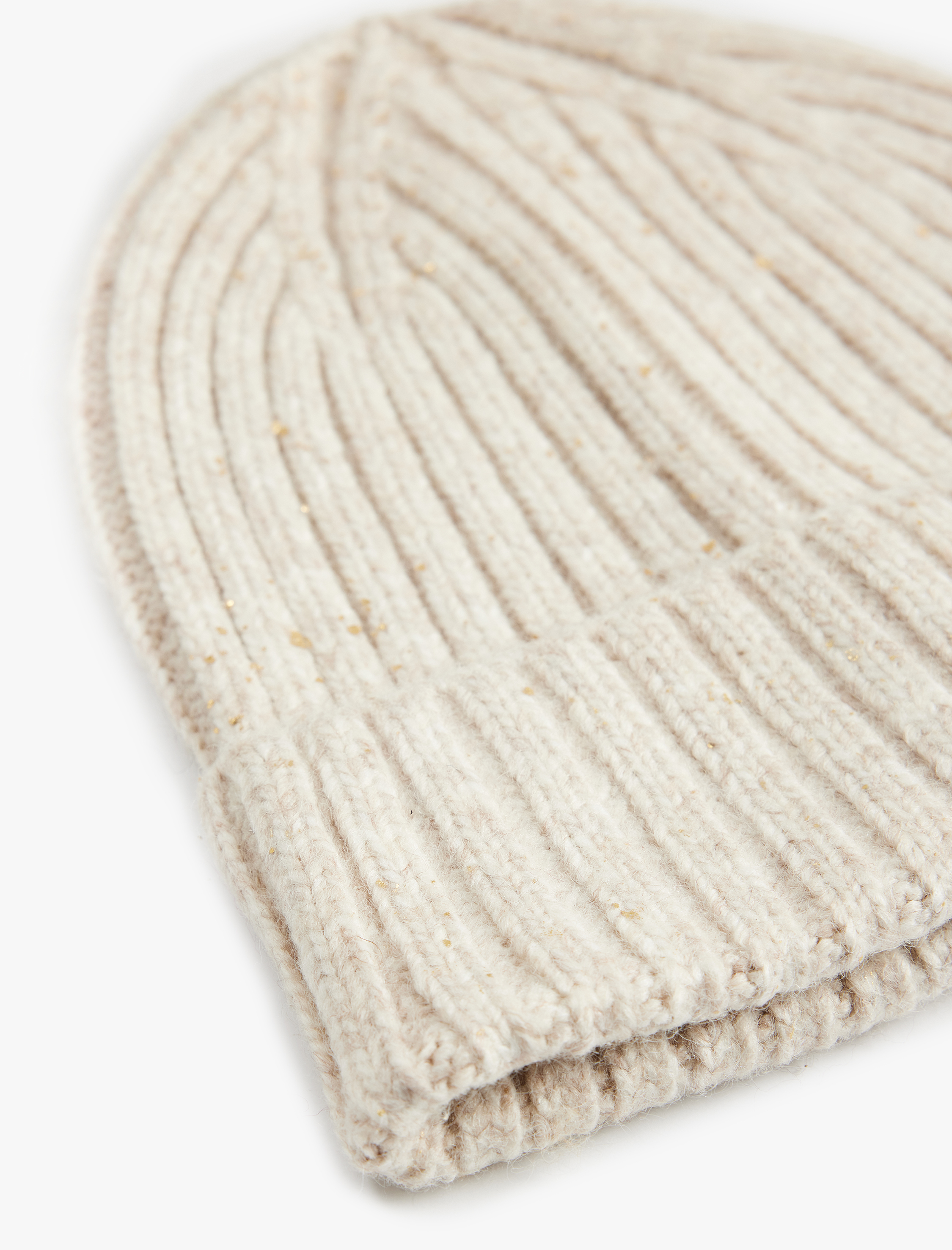  Kadın Basic Katlı Yün Karışımlı Örgü Bere