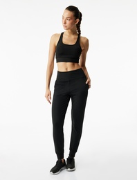 Yüksek Bel Cep Detaylı Basic Spor Jogger Eşofman Altı