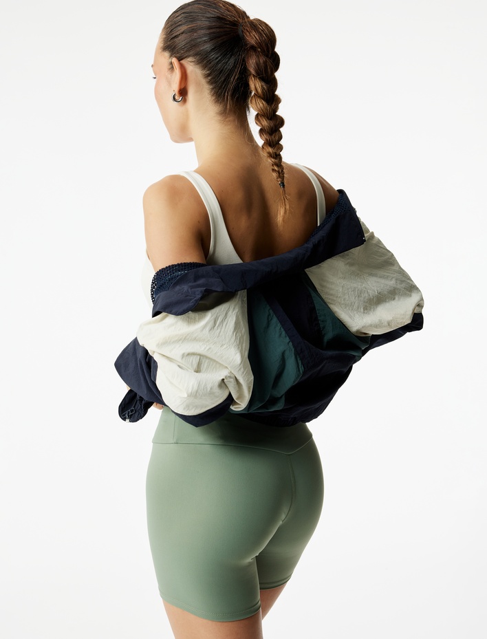  Yüksek Bel Dikiş Detaylı Biker Spor Tayt