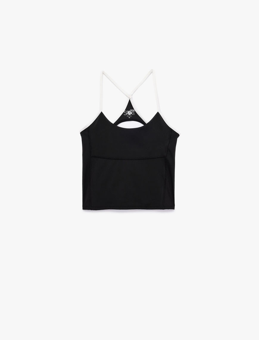   Slim Fit Çapraz İp Askılı Sırt Detaylı Spor Bluz