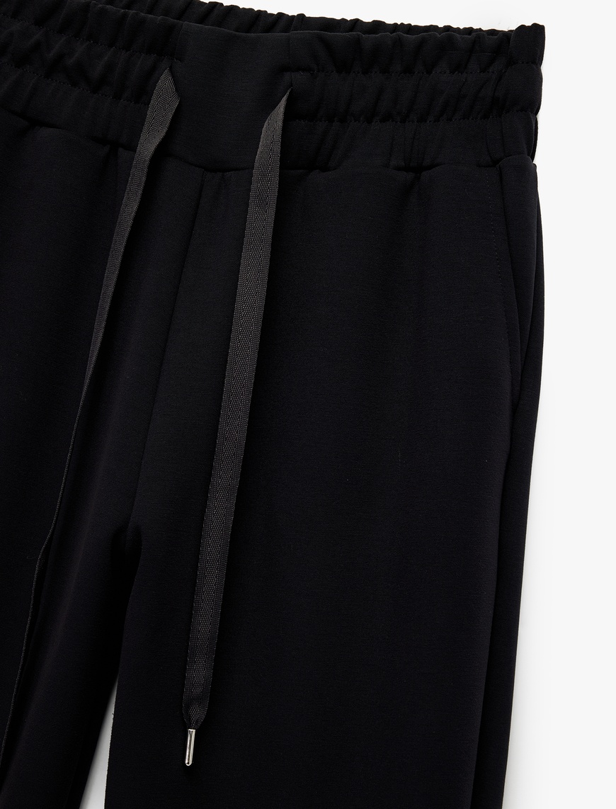   Yüksek Bel Modal Karışımlı Bağcıklı Cepli Jogger Eşofman Altı