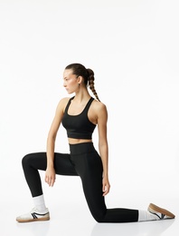 Yüksek Bel Slim Fit Spor Tayt