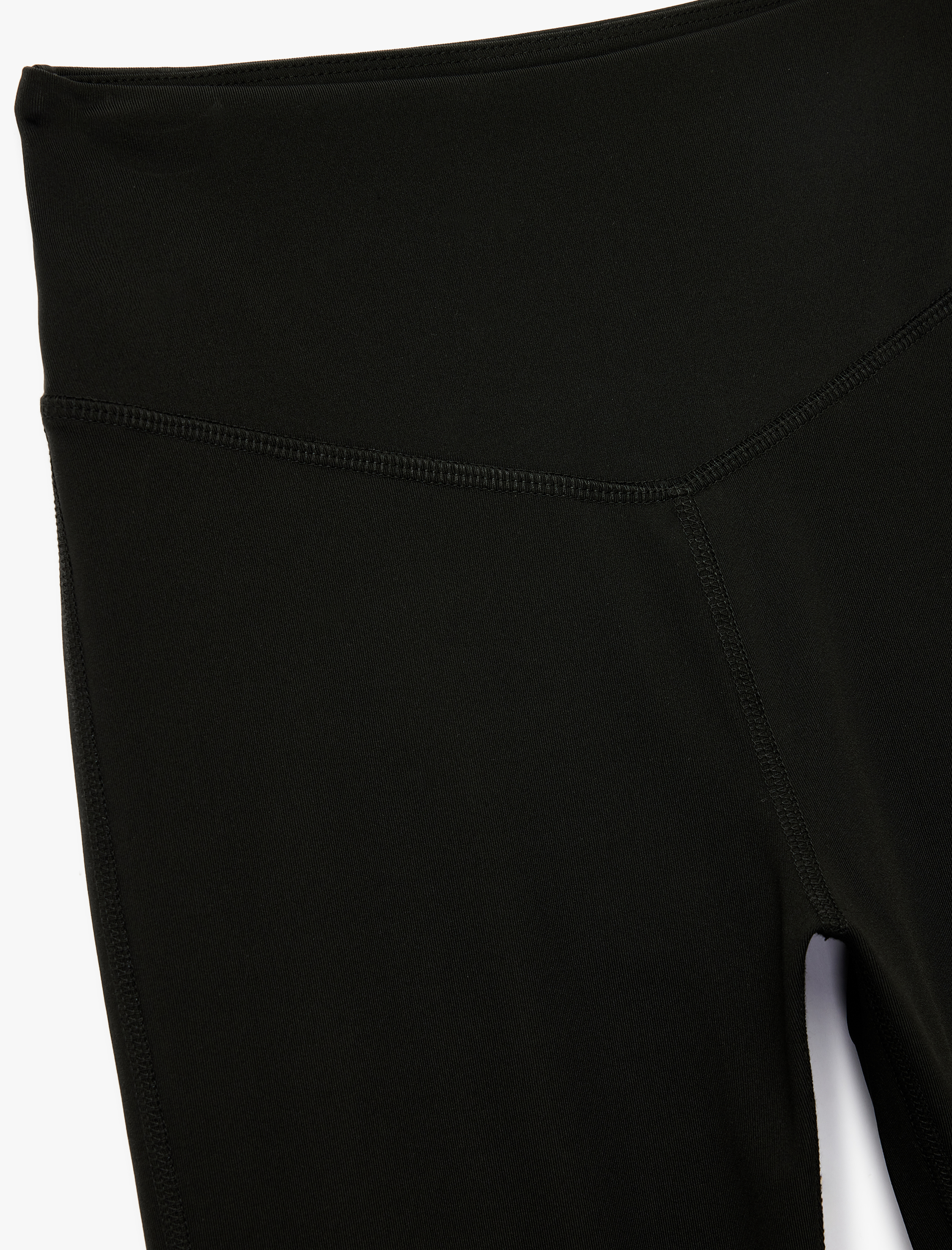 Yüksek Bel Dikiş Detaylı İnterlok Slim Fit İspanyol Paça Spor Tayt