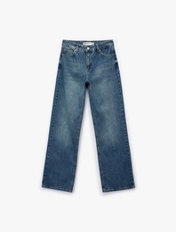 Cepli Standart Bel Düz Paça Jean  Pantolon - Straight Fit Jeans