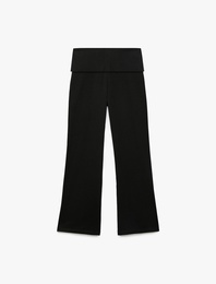 Pamuklu İspanyol Paça Slim Fit Basic Pantolon