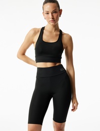 Yüksek Bel Slim Fit Biker Spor Tayt