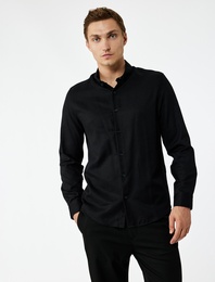Slim Fit Uzun Kollu Düğmeli Klasik Yaka Gömlek