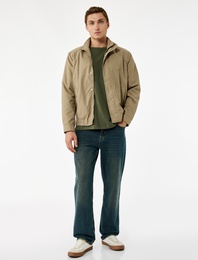 Normal Bel Pamuklu Vintage Straight Fit Jean Pantolon