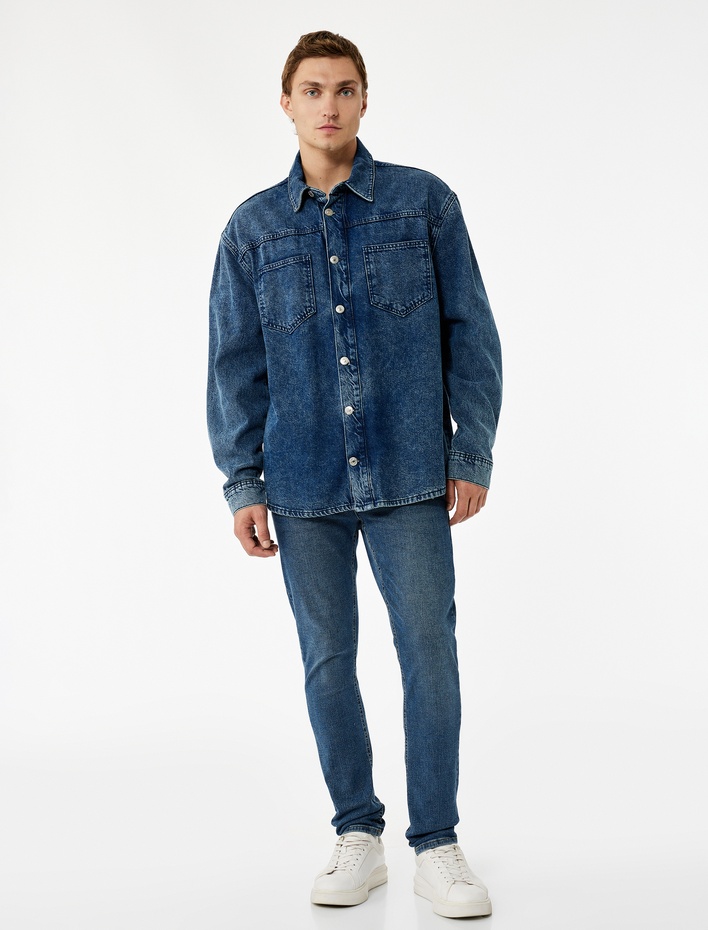  Pamuklu Normal Bel Slim Fit Jean Pantolon - Brad Jean