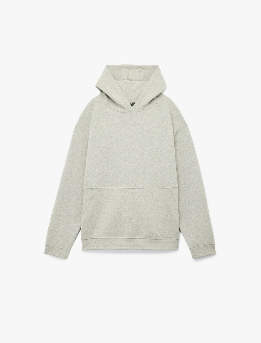   Kanguru Cepli Kapüşonlu Lastik Detaylı Uzun Kollu Hoodie