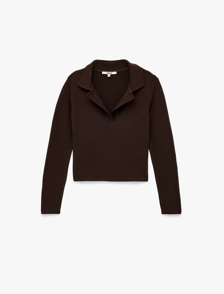   Regular Fit Uzun Kollu Polo Yaka Tişört