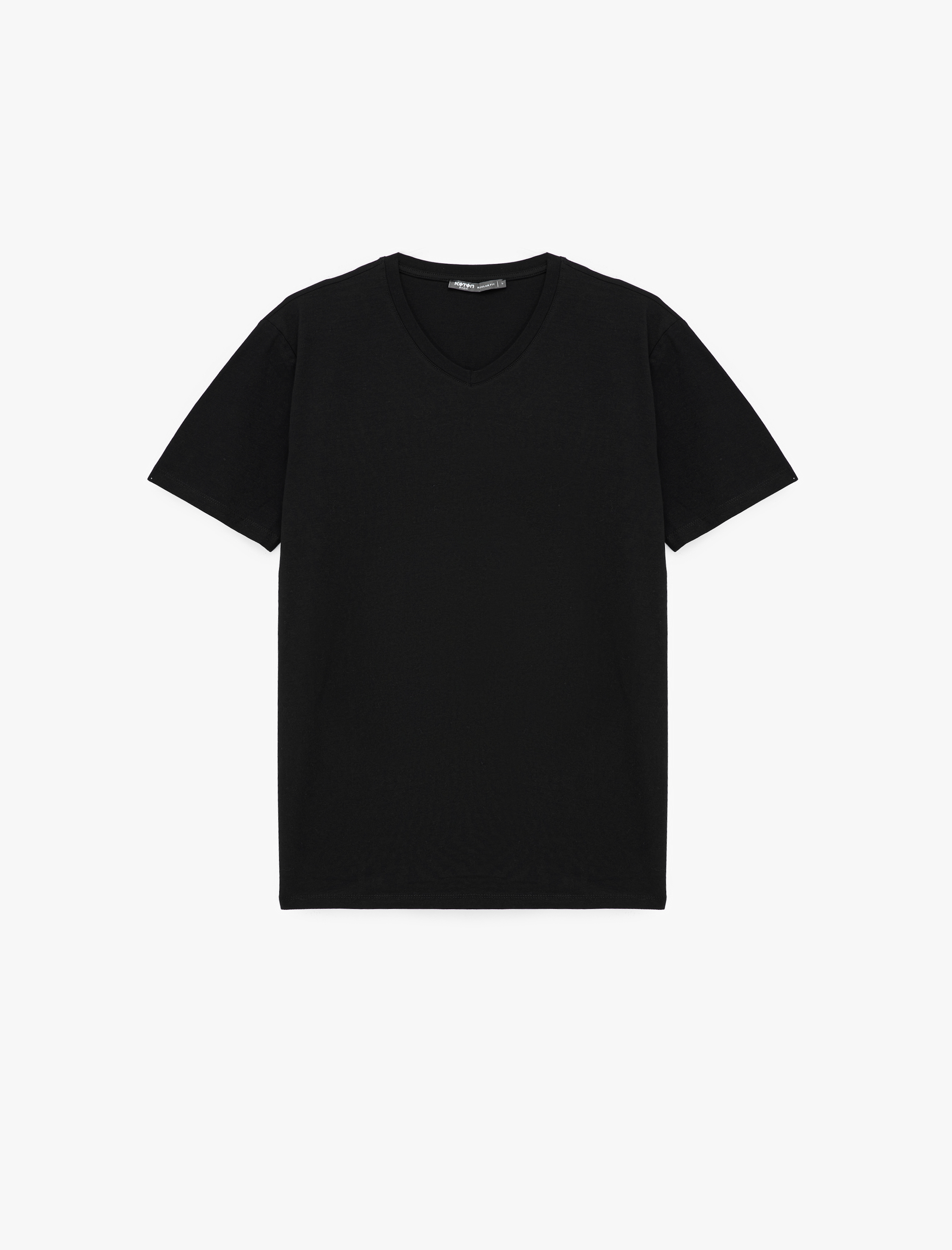   Slim Fit Kısa Kollu Pamuklu Basic V Yaka 3'lü Tişört Seti