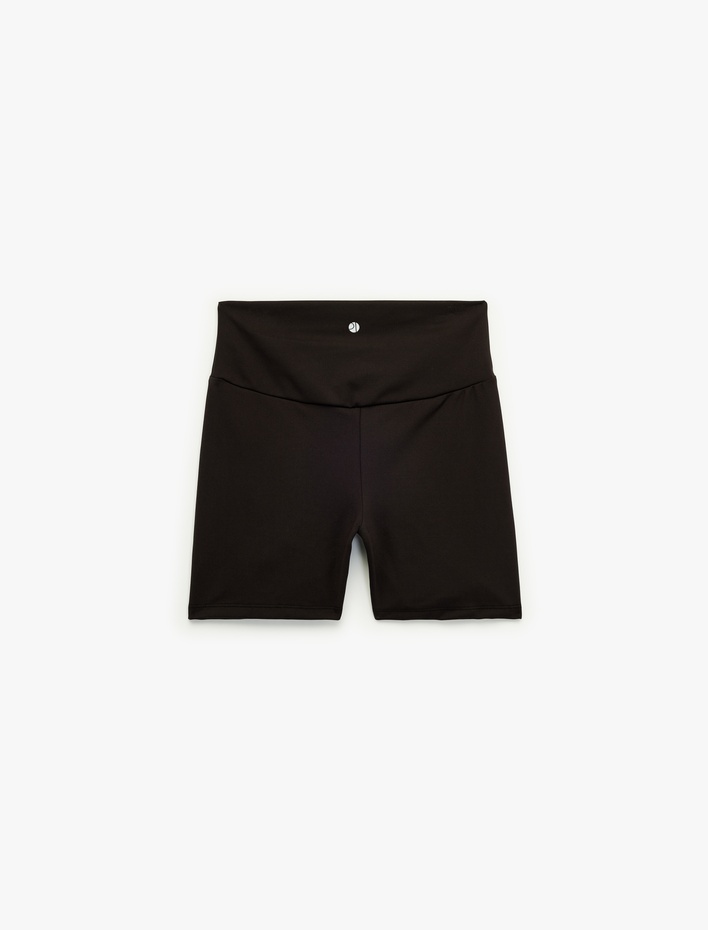  Yüksek Bel Slim Fit Biker Tayt