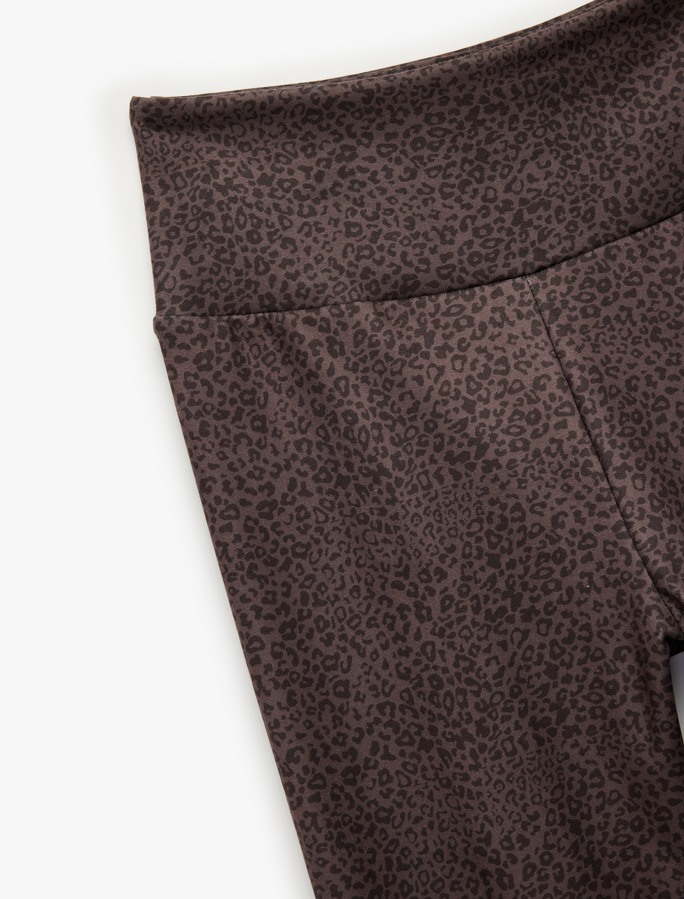 Yüksek Bel Slim Fit Leopar Desenli Spor Tayt