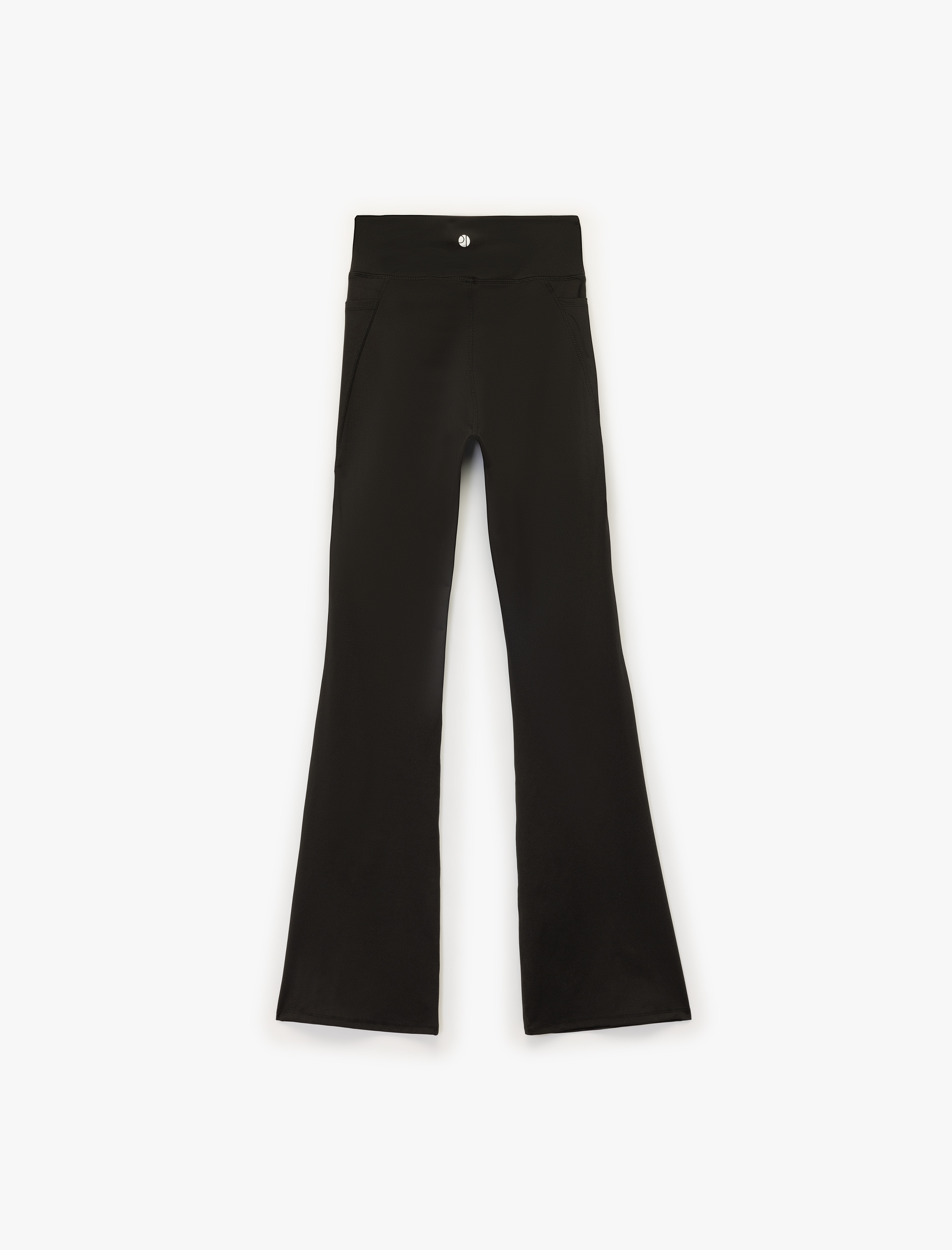 Yüksek Bel Slim Fit Cep Detaylı İspanyol Paça Spor Tayt