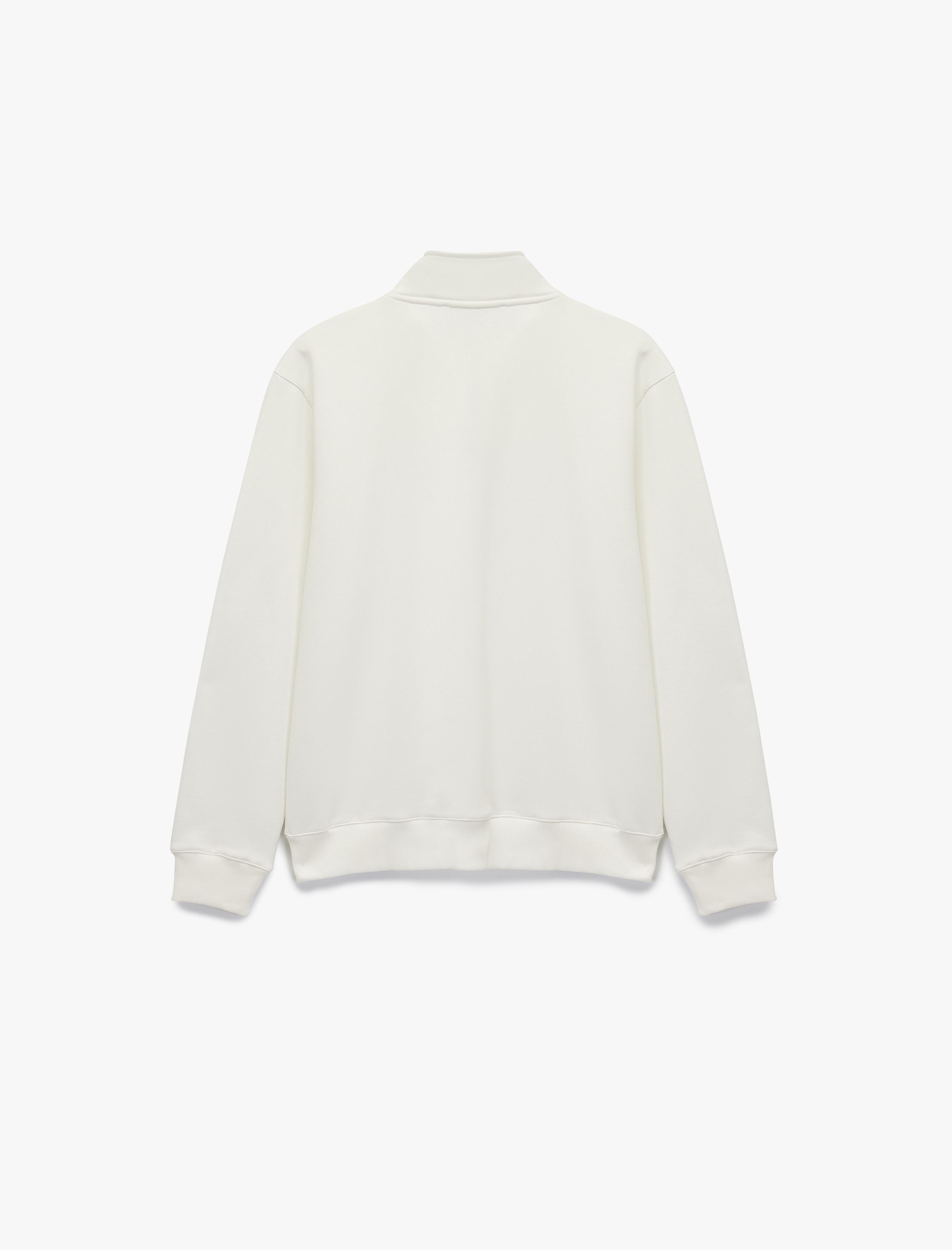 Uzun Kollu Şardonlu Basic Yarım Fermuarlı Sweatshirt
