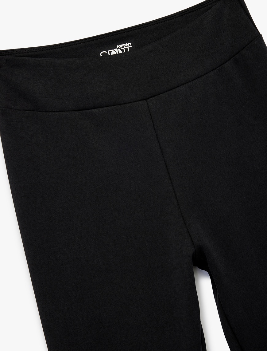   Yüksek Bel Slim Fit İspanyol Paça Spor Tayt
