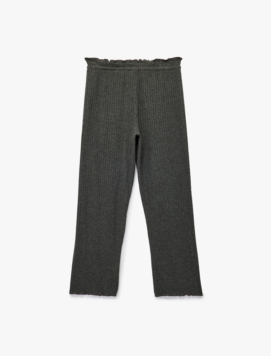  Rahat Kalıp Beli Bağlamalı Triko Pijama Altı