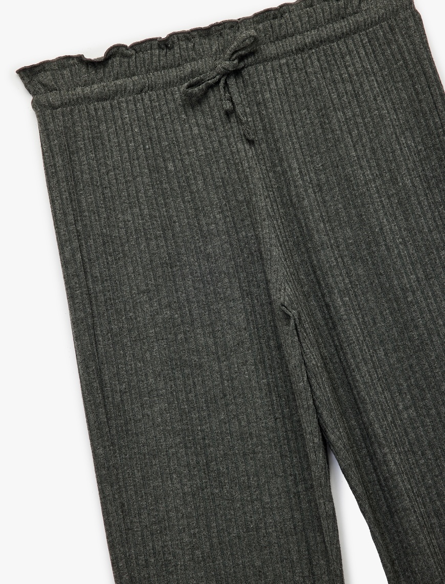   Rahat Kalıp Beli Bağlamalı Triko Pijama Altı