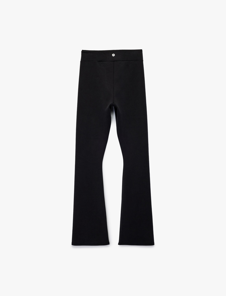   Yüksek Bel Slim Fit İspanyol Paça Spor Tayt
