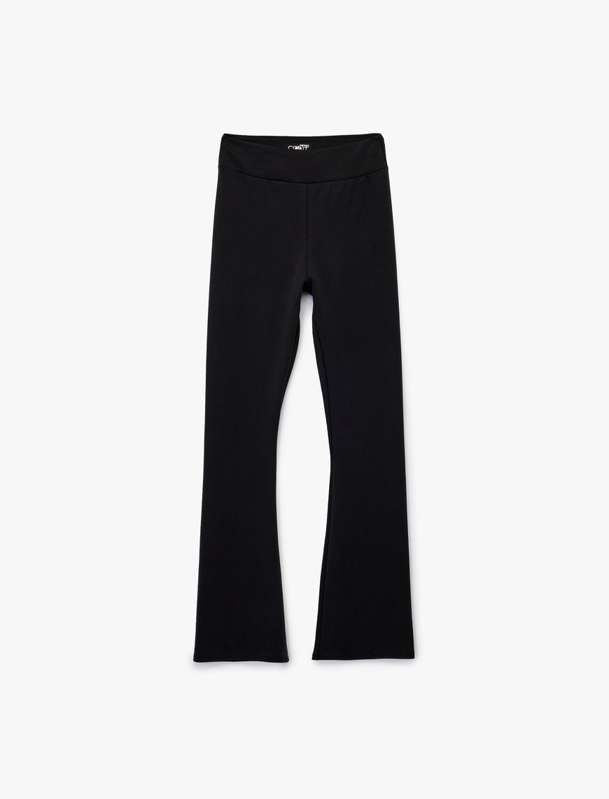   Yüksek Bel Slim Fit İspanyol Paça Spor Tayt