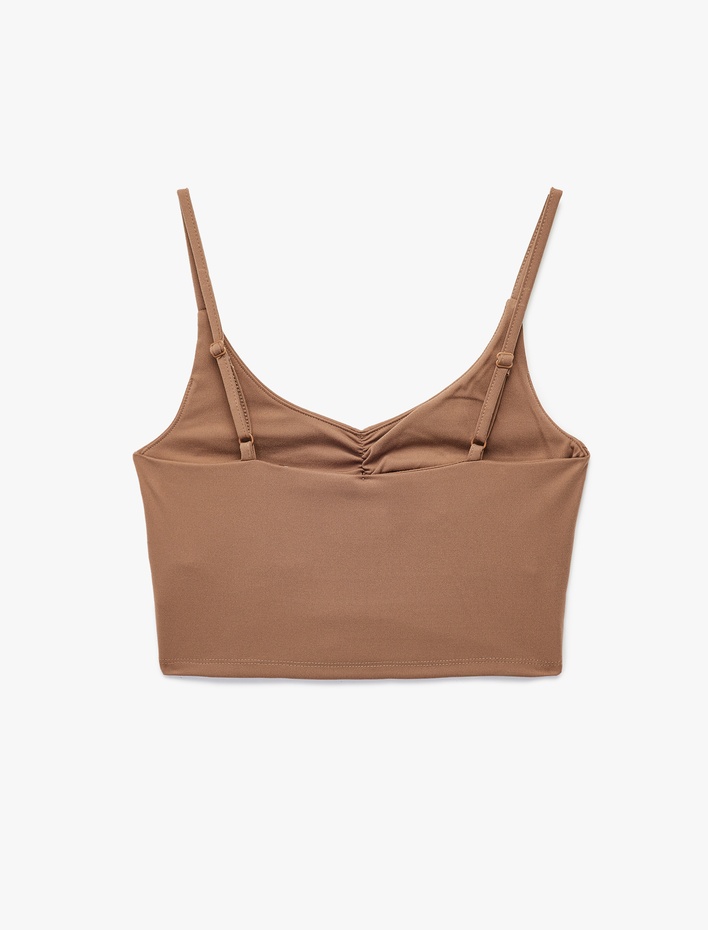  Kolsuz U Yaka Büzgülü Sporcu Sütyeni