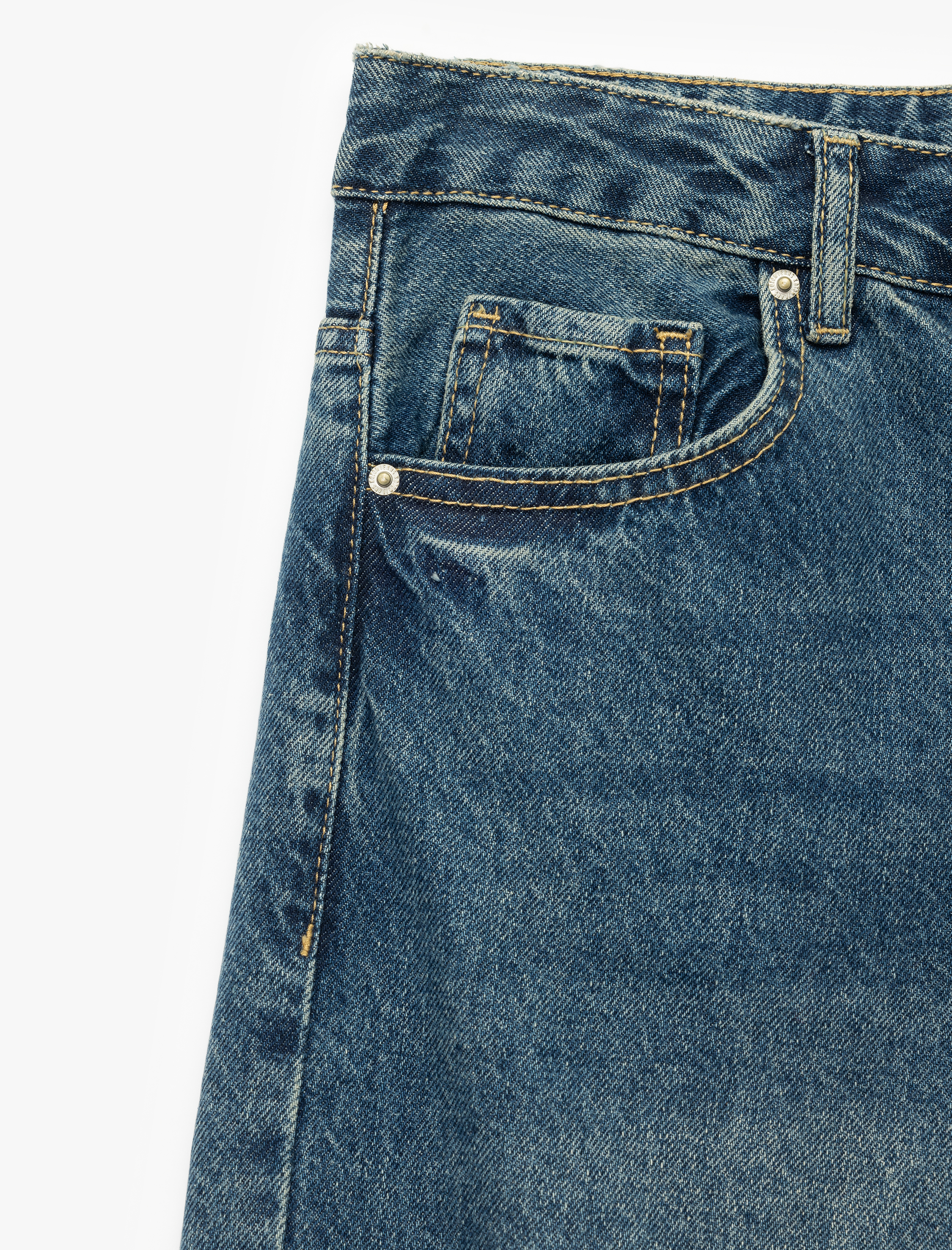   Standart Bel Regular Fit Geniş Paça Bağcıklı Jean Pantolon - Wide Leg Jeans