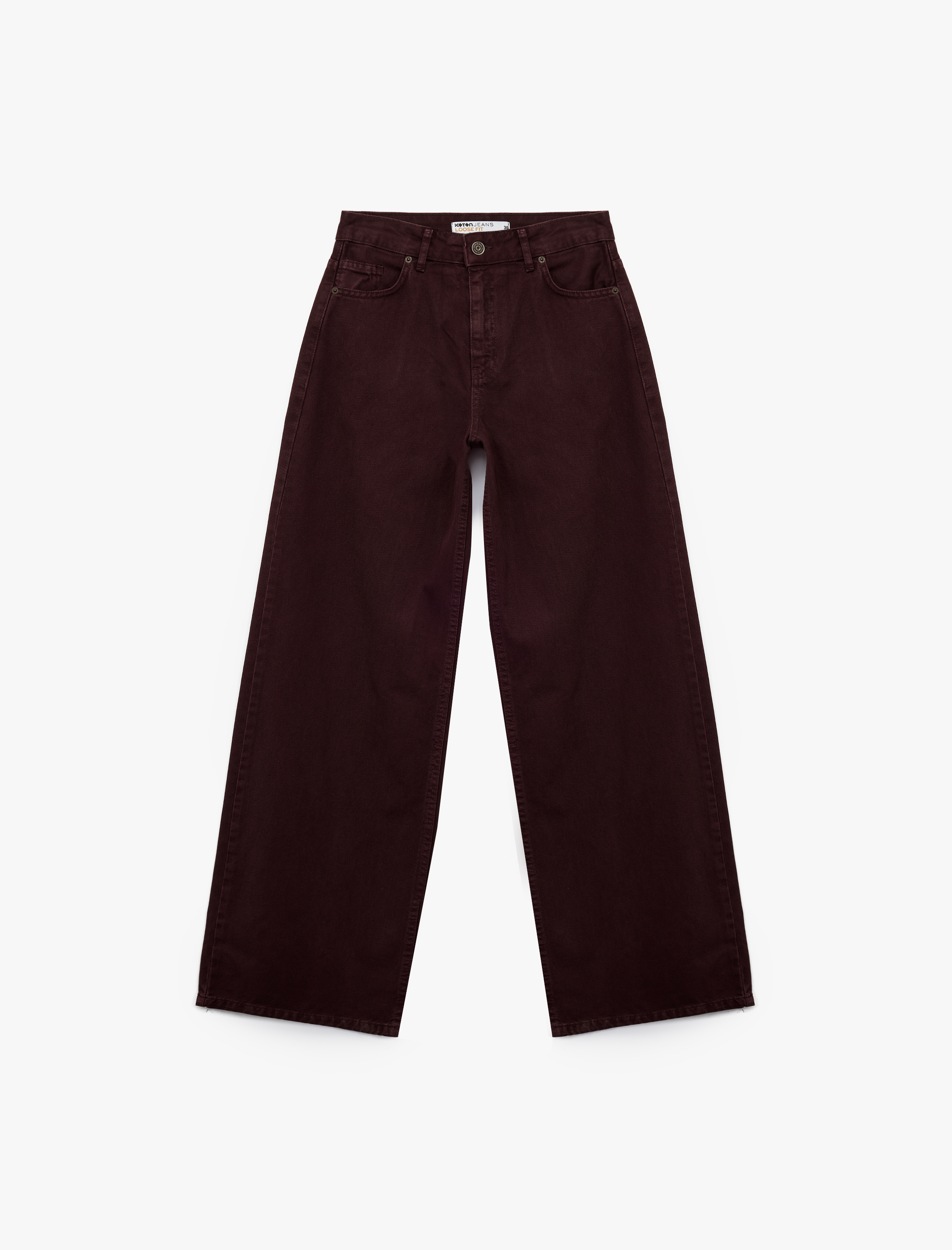   Pamuklu Bol Kesim Geniş Paça Jean Pantolon - Loose Straight Fit Jean