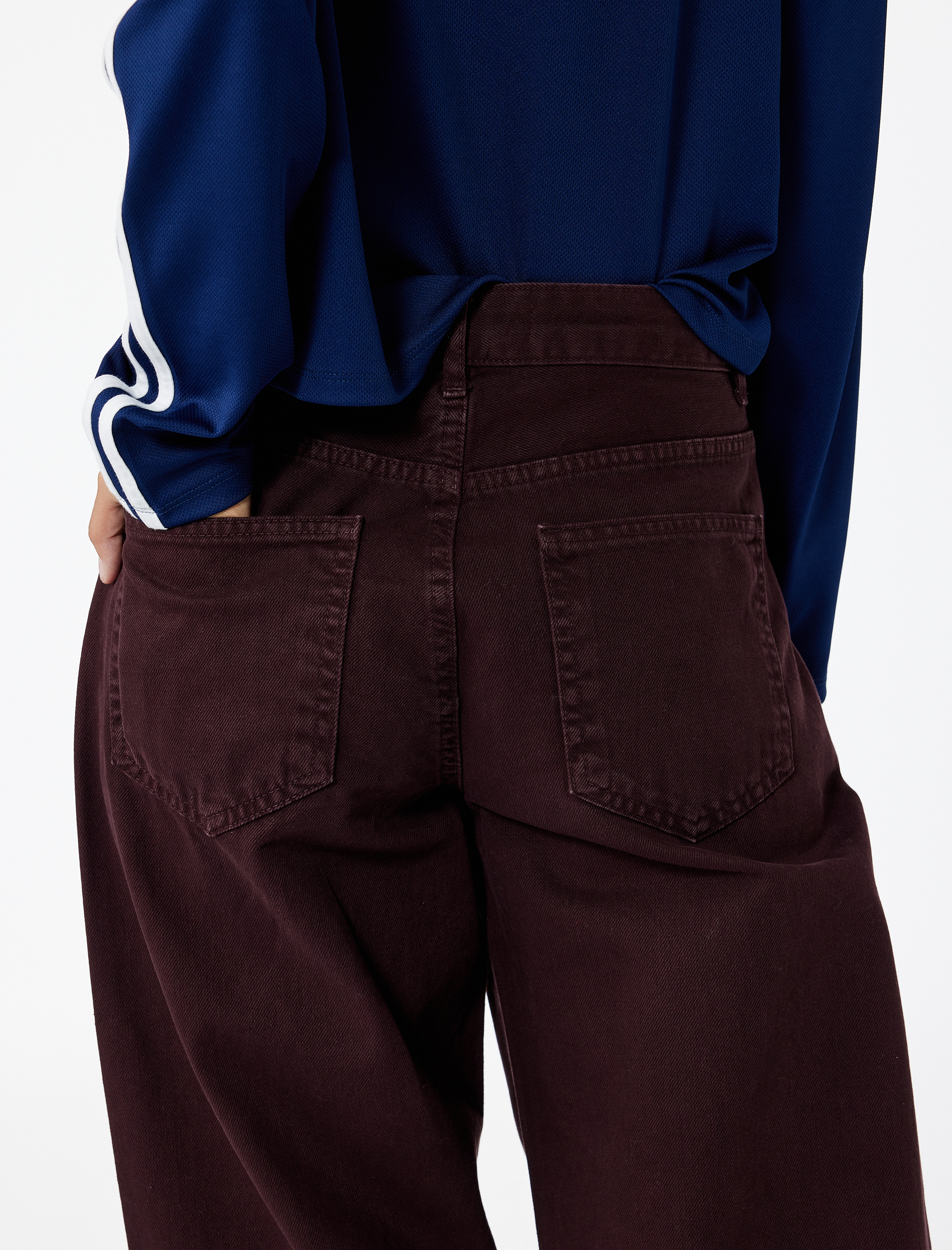   Pamuklu Bol Kesim Geniş Paça Jean Pantolon - Loose Straight Fit Jean