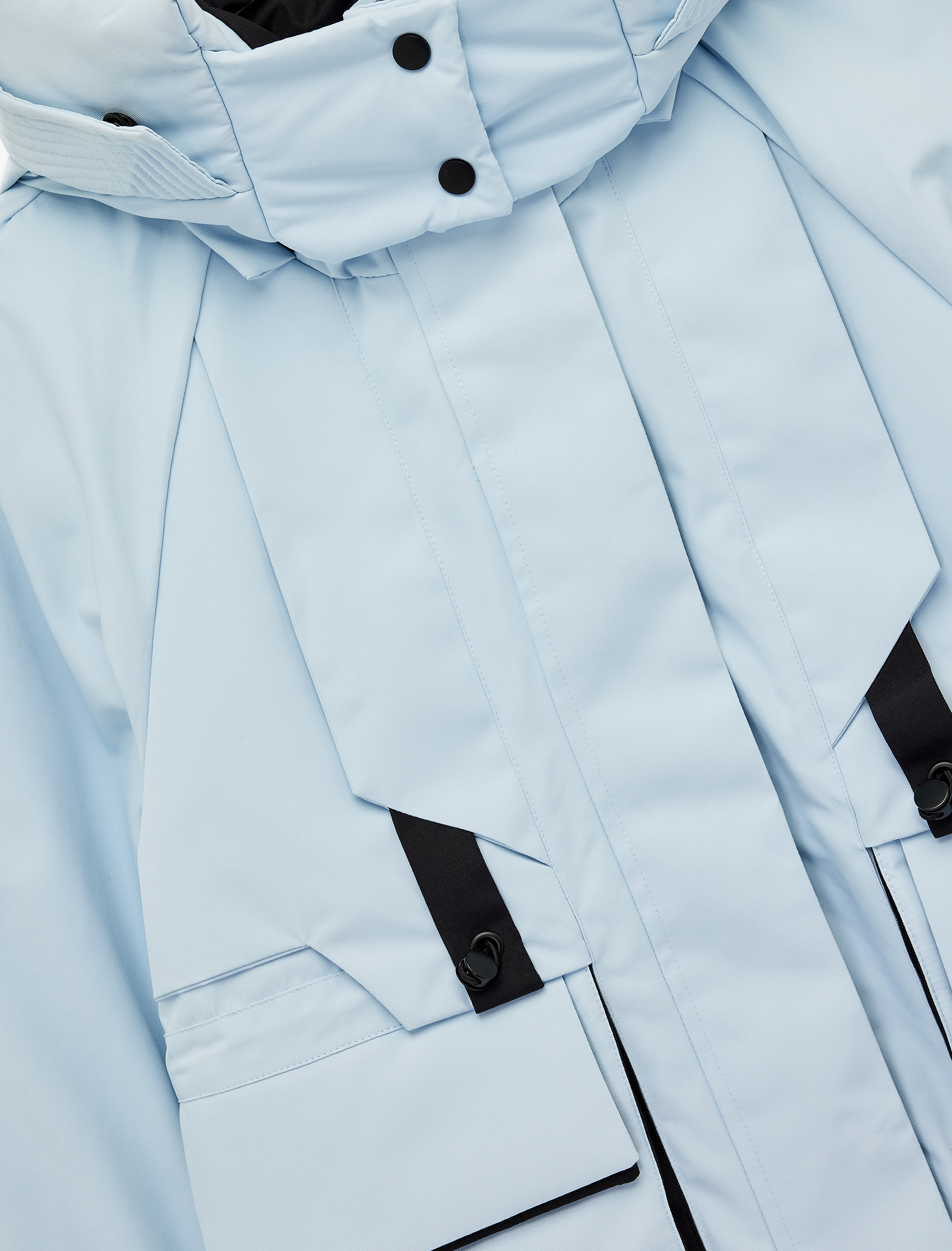   Çıkarılabilir Kapüşonlu Cep Detaylı Su Geçirmez Oversize Uzun Anorak Mont