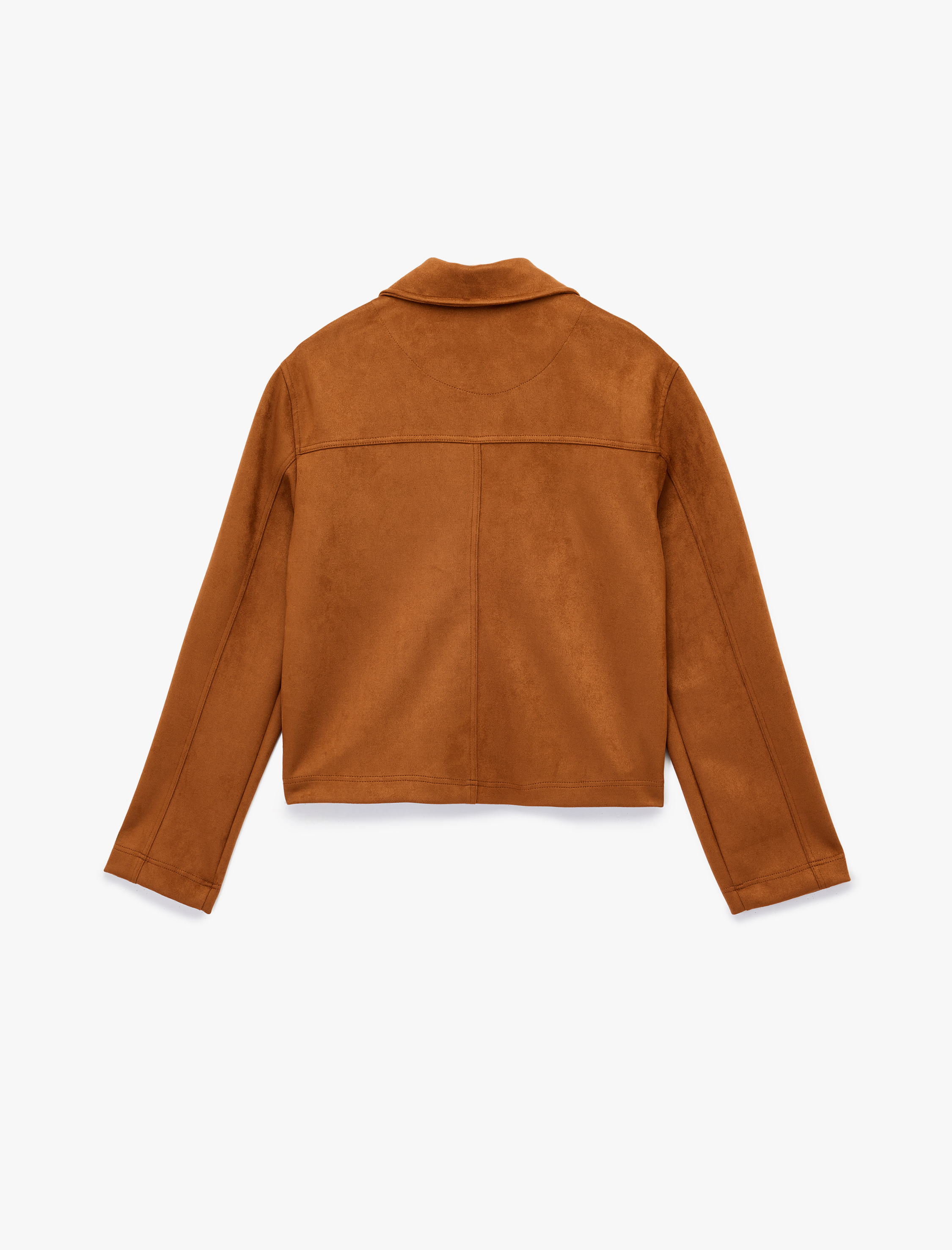   Çıtçıt Düğmeli Cep Detaylı Klasik Yaka Uzun Kollu Suni Süet Gömlek