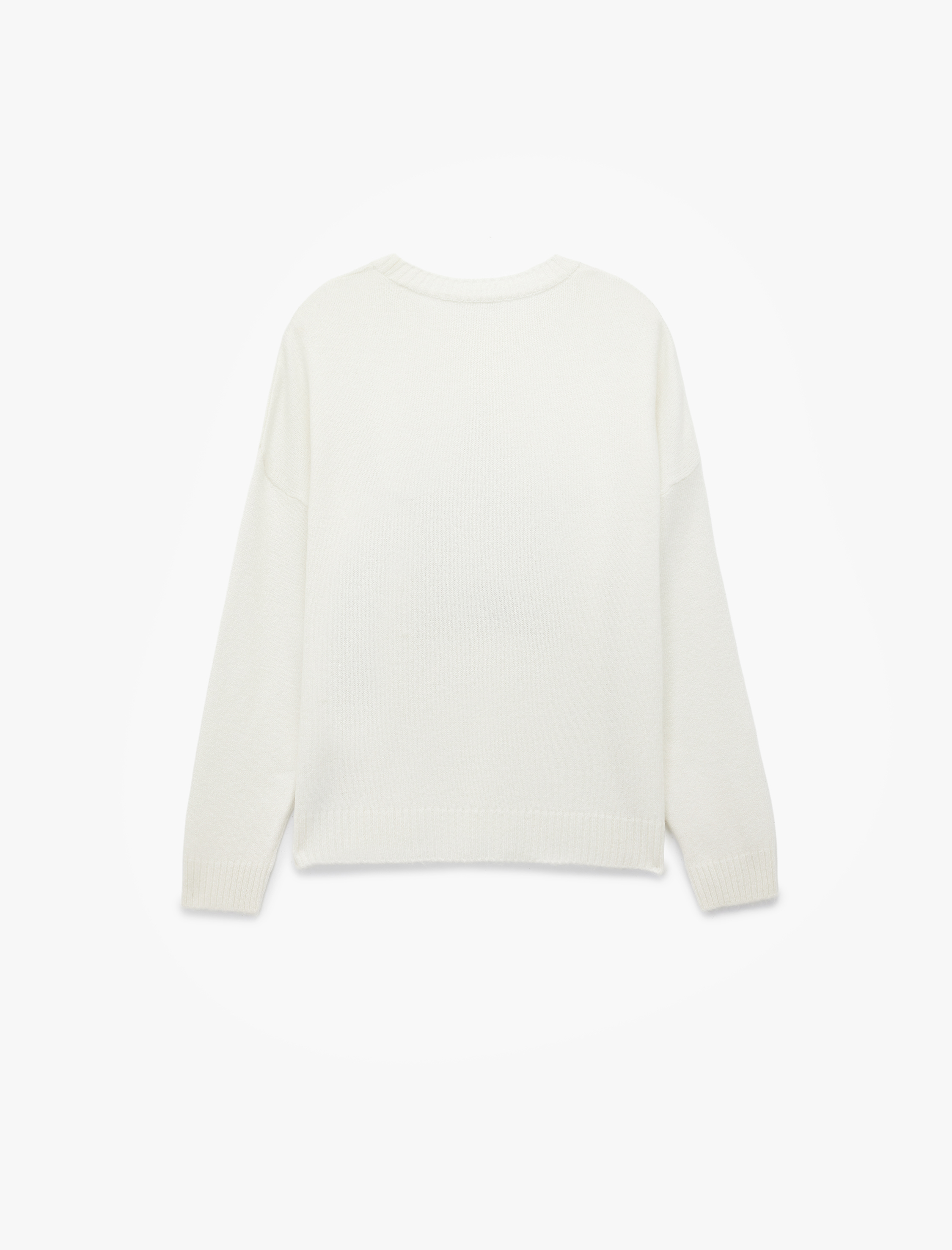 Yıldız Desenli Uzun Kollu Bisiklet Yaka Triko Kazak