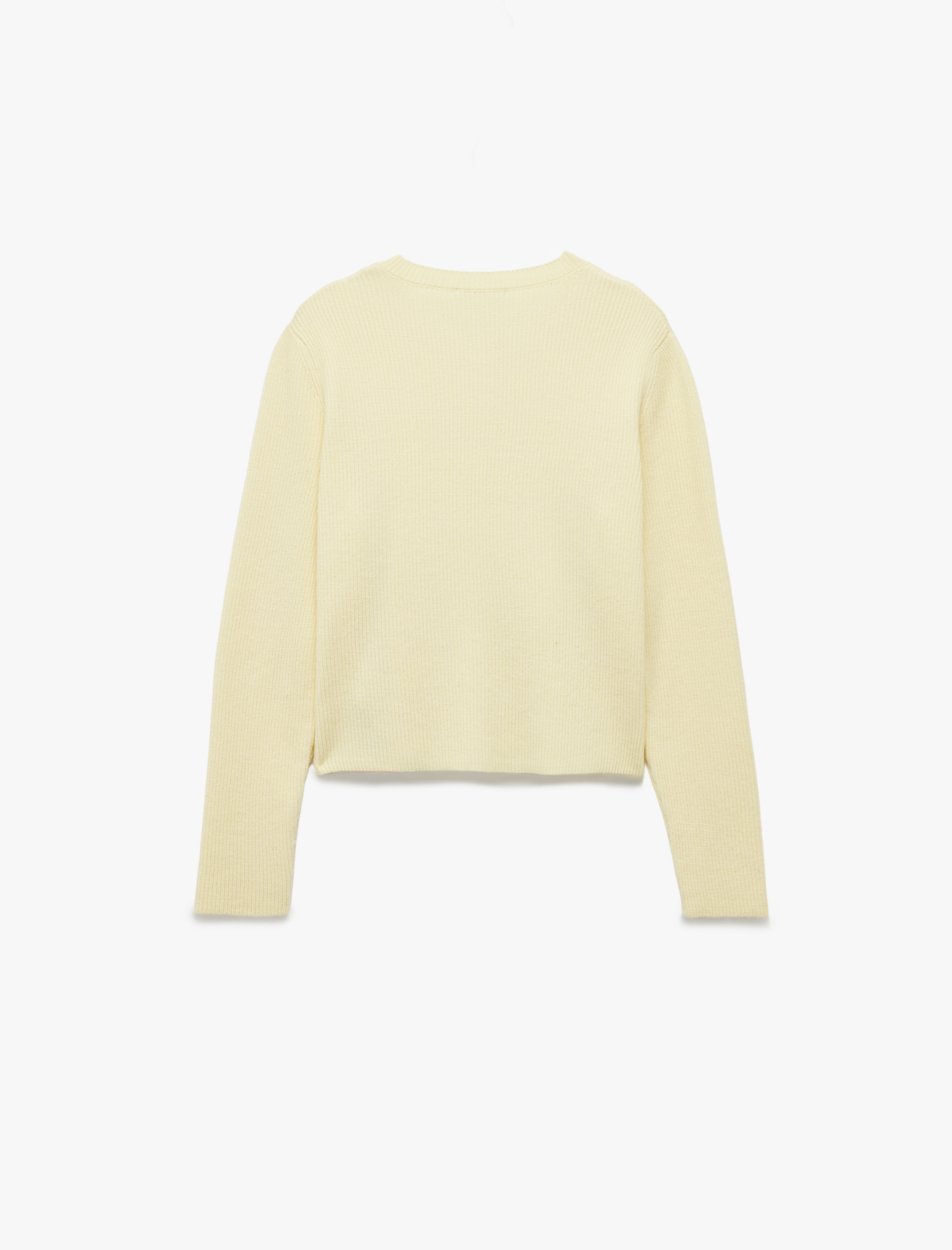   Düğmeli Uzun Kollu Bisiklet Yaka Triko Hırka