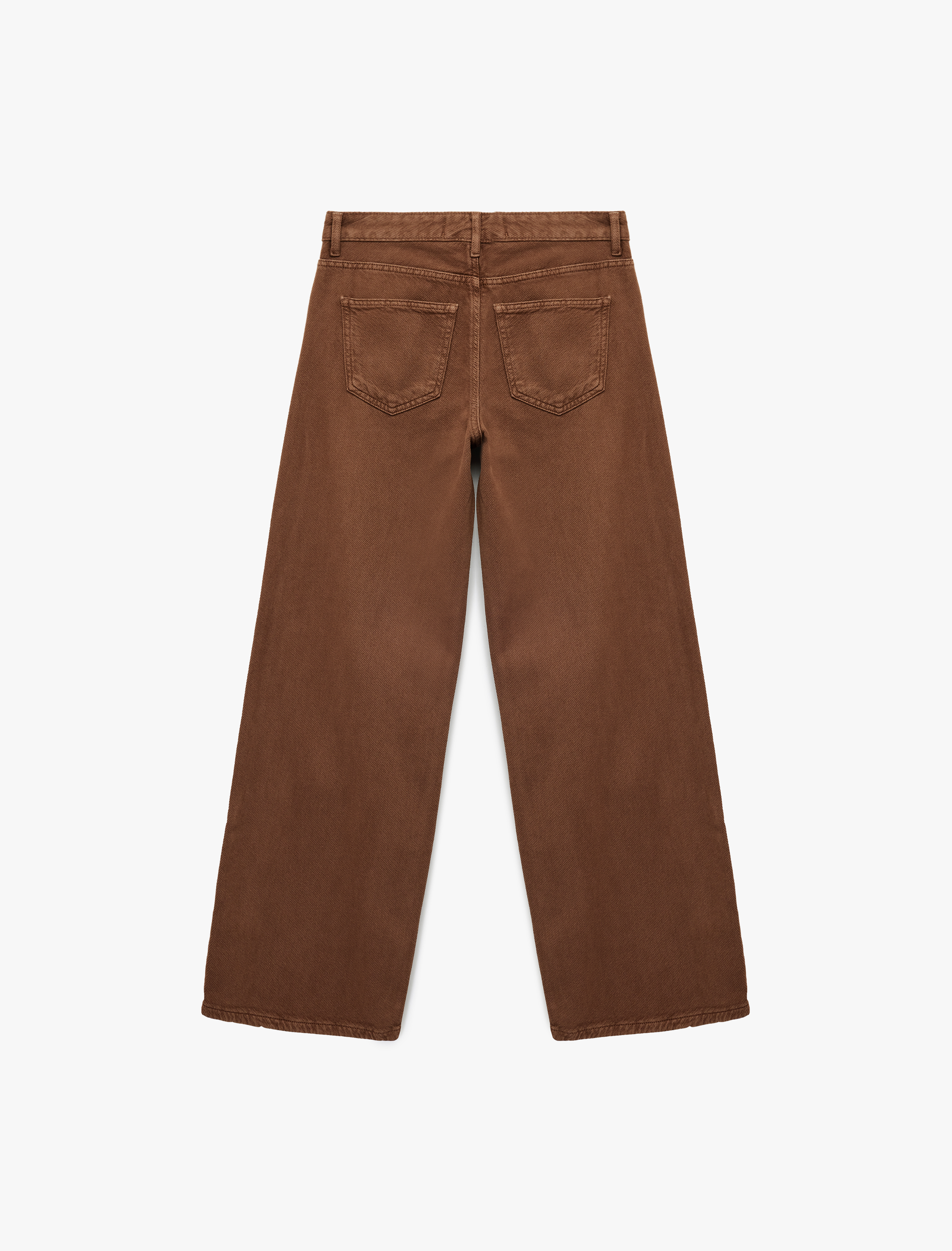   Düğmeli Cepli Bol Kesim Pamuklu Bol Paça Jean Pantolon - Loose Straight Fit Jean