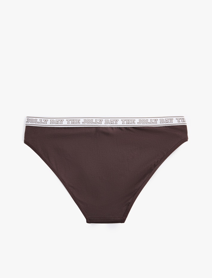  Pamuklu Rahat Kalıp Baskılı Bantlı Brief Külot