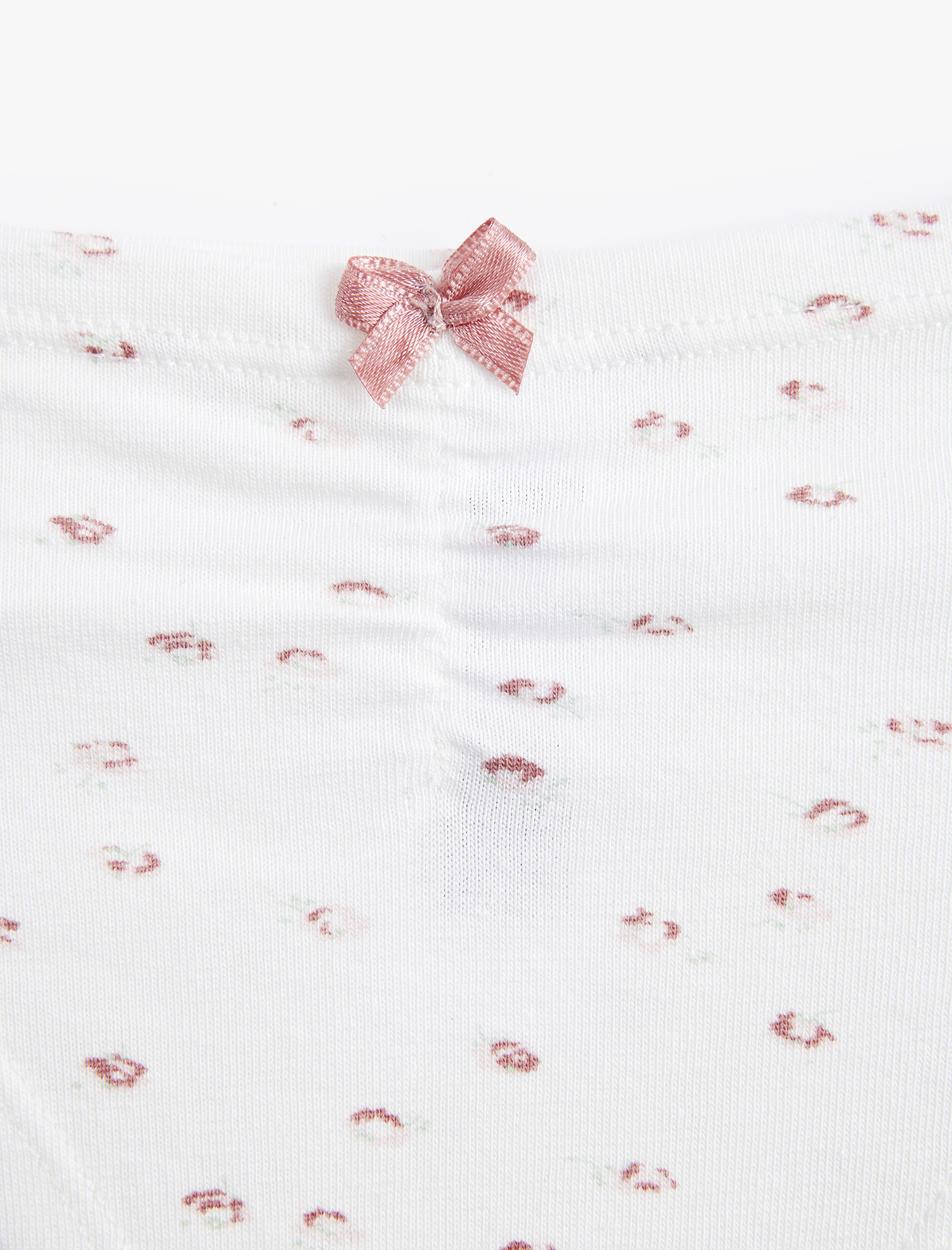 Kurdele Detaylı Rahat Kalıp Pamuklu Desenli Brazilian Külot