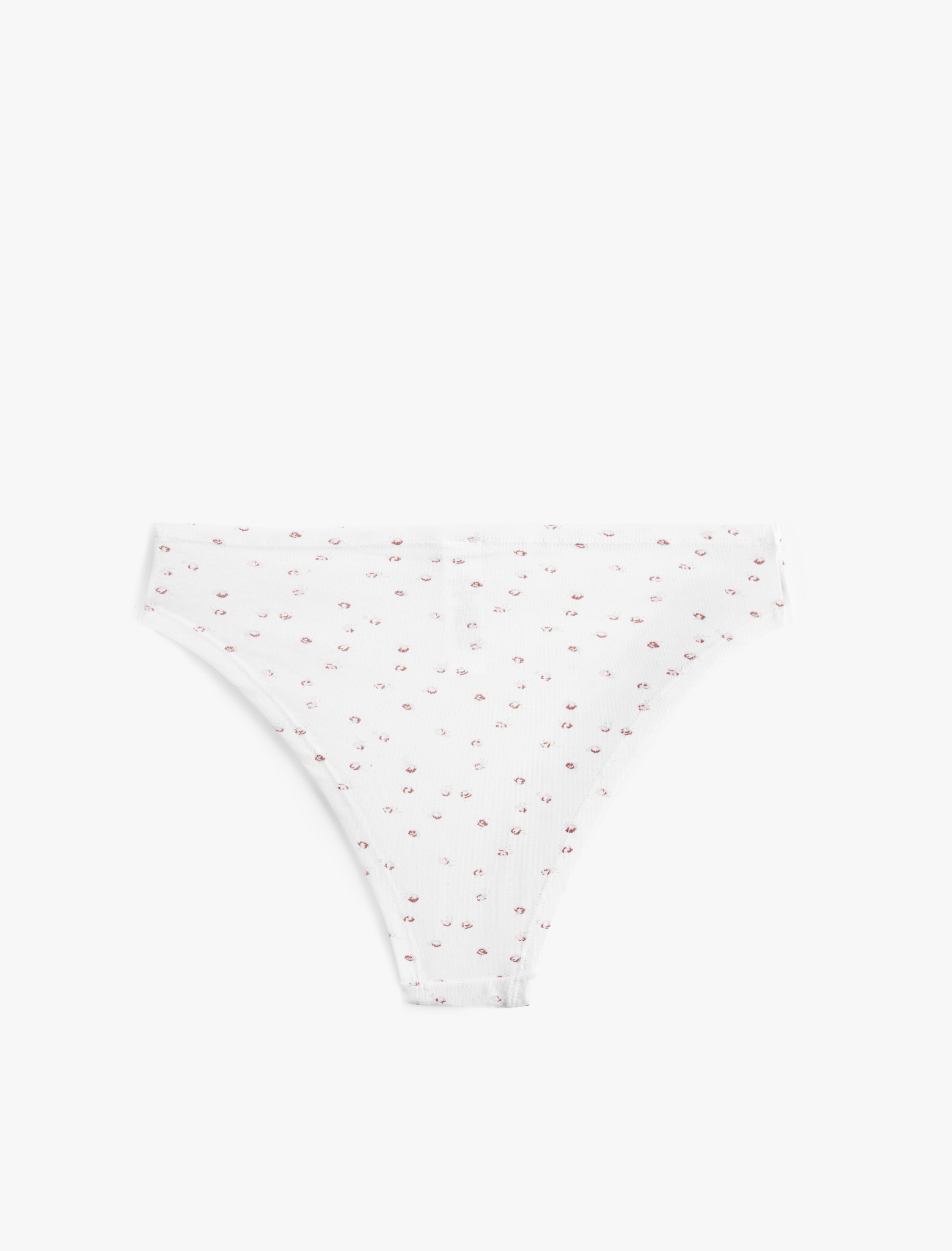 Kurdele Detaylı Rahat Kalıp Pamuklu Desenli Brazilian Külot