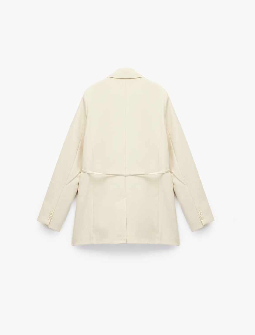   Koton X Sima Tarkan - Kruvaze Uzun Kollu Kemerli Oversize Blazer Ceket