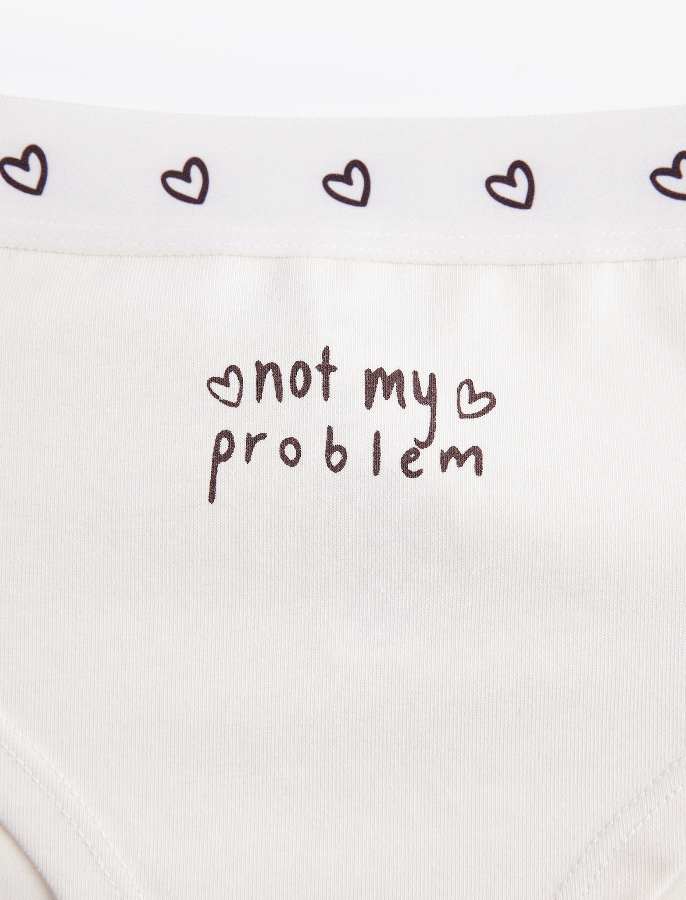   Yüksek Bel Kalp Baskılı Pamuklu Rahat Kalıp Hipster Külot