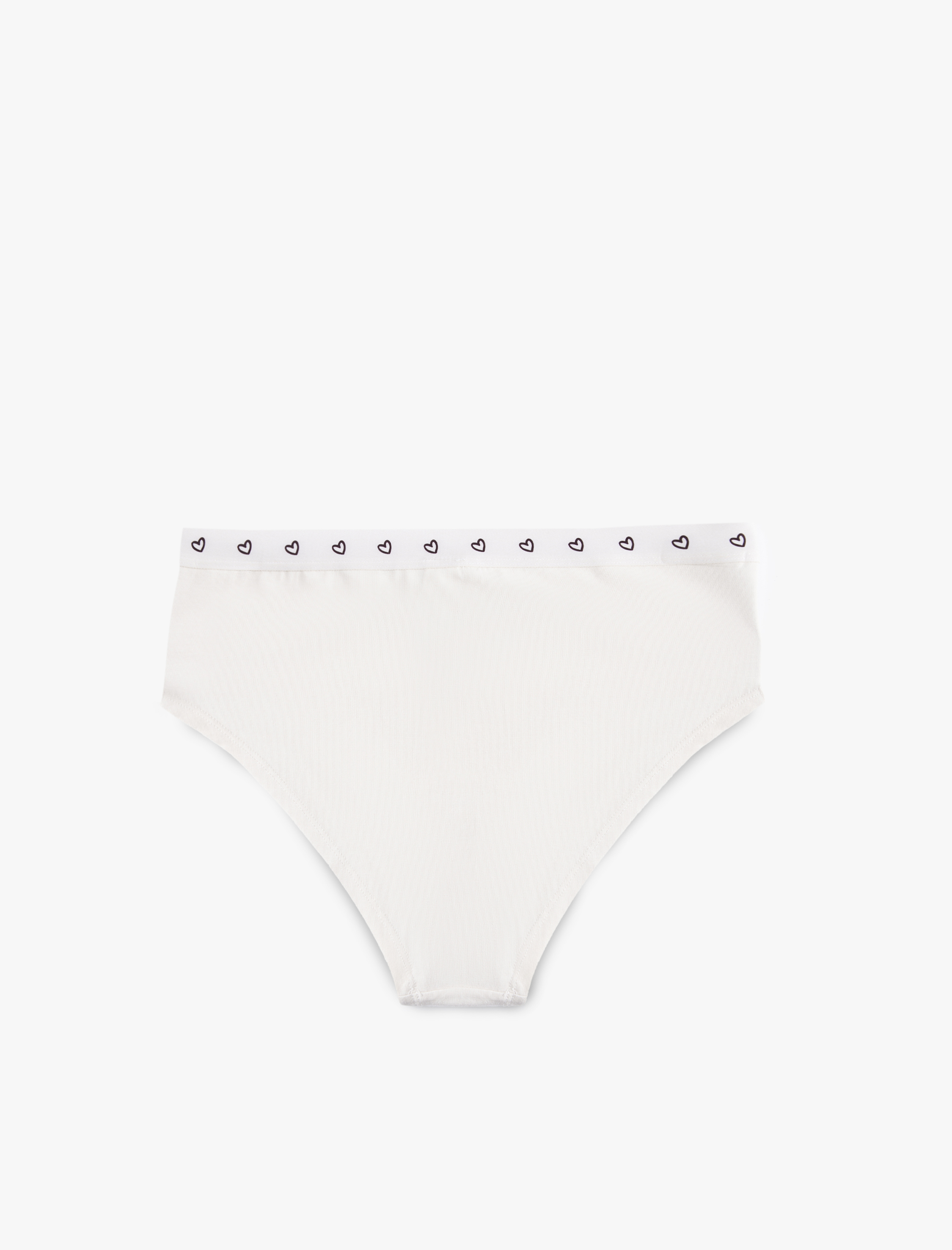   Yüksek Bel Kalp Baskılı Pamuklu Rahat Kalıp Hipster Külot