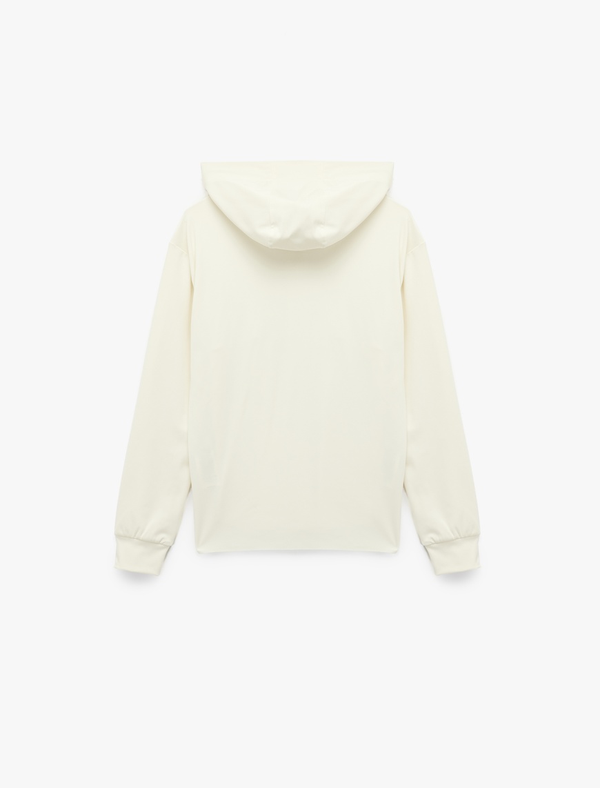   Yarım Fermuarlı Kapüşonlu Oversize Spor Sweatshirt